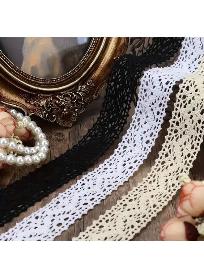 5 Yards White Ivory 100 Lace Trim 2cm Wide Floral Pattern For Crafts Sewing Scrapbooking - Image 4